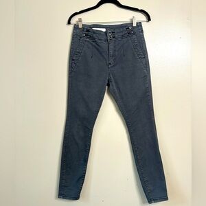 Anthropologie Pilcro High Rise Skinny Jeans distressed grey 25